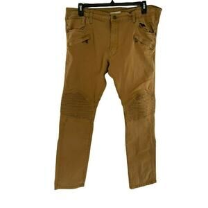 Smoke Rise Pants Mens Sz 42X32 Streetwear Straight Tapered Button Pockets Khaki